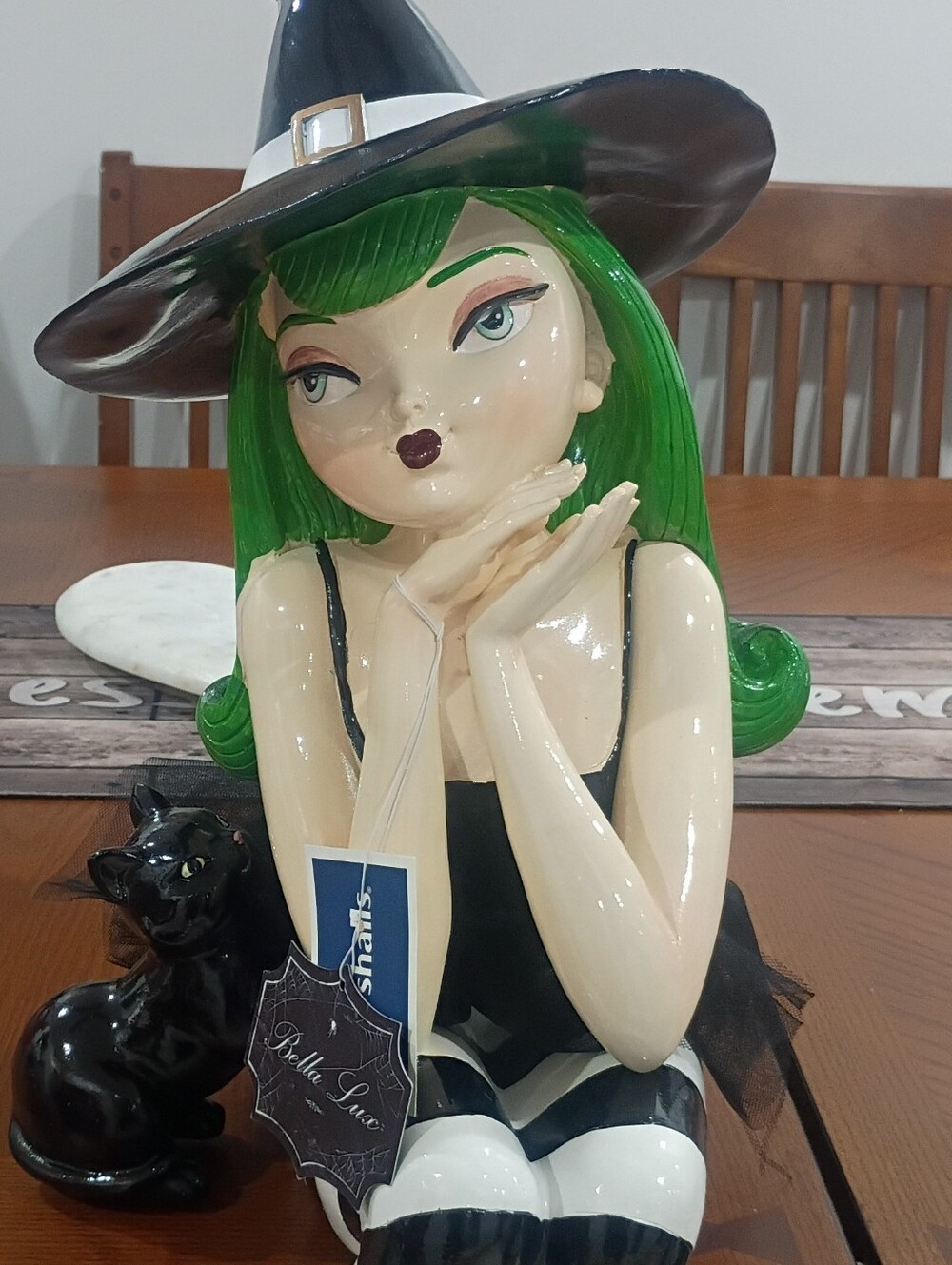 💚✨Bella Lux Green Hair Witch Viral Halloween Decor